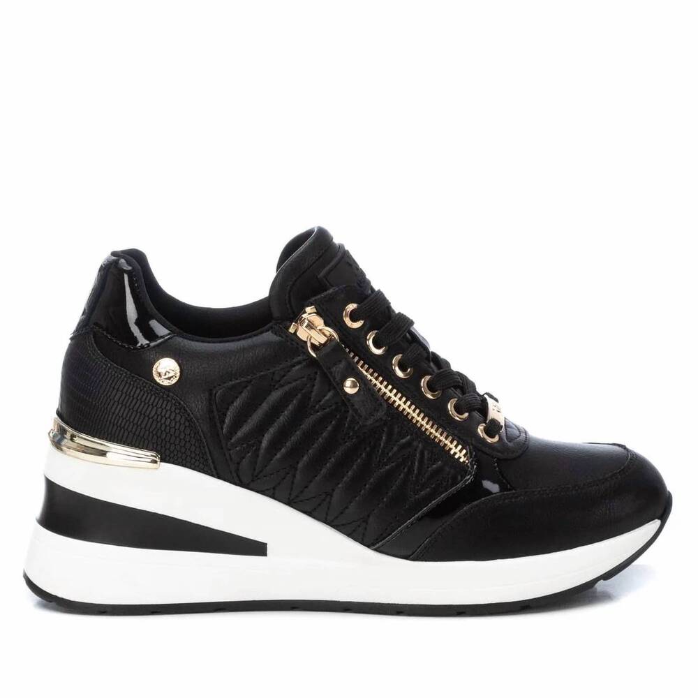NEW XTI women's wedge sneakers in black